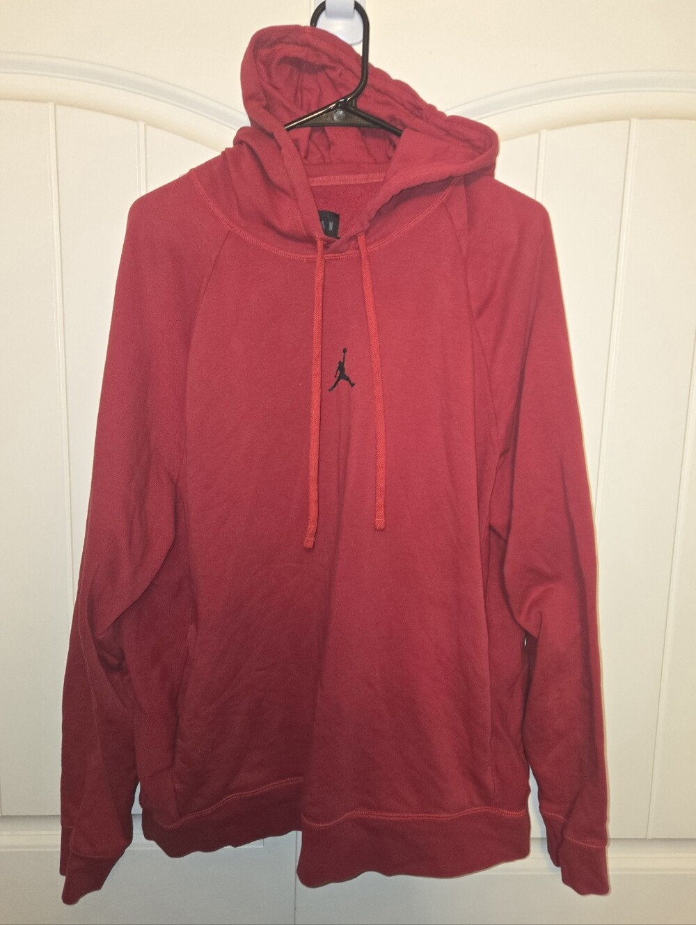 Jordan Red Hoodie with Black Logo. Xl